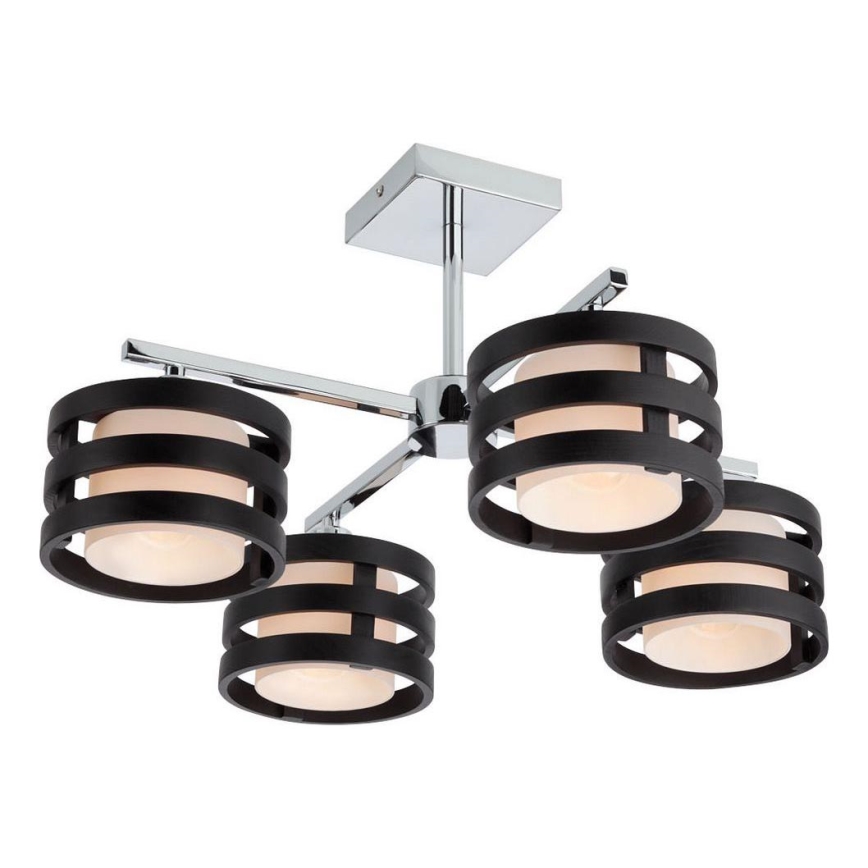 Redo 01-627 - Lampa wisząca na drążku KIM 4xE14/28W/230V chrom błyszczący/czarny