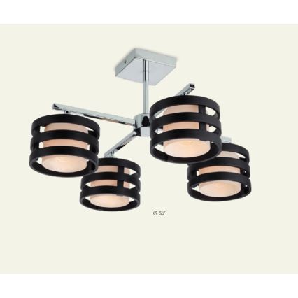 Redo 01-627 - Lampa wisząca na drążku KIM 4xE14/28W/230V chrom błyszczący/czarny