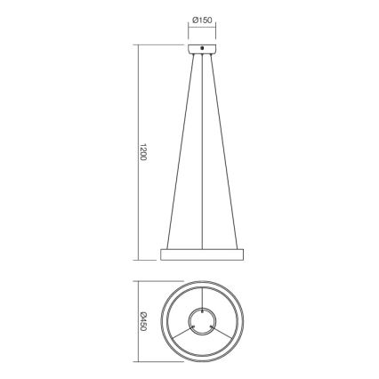 Redo 01-671 - LED Żyrandol na lince LOOP LED/38W/230V śr. 45 cm biały