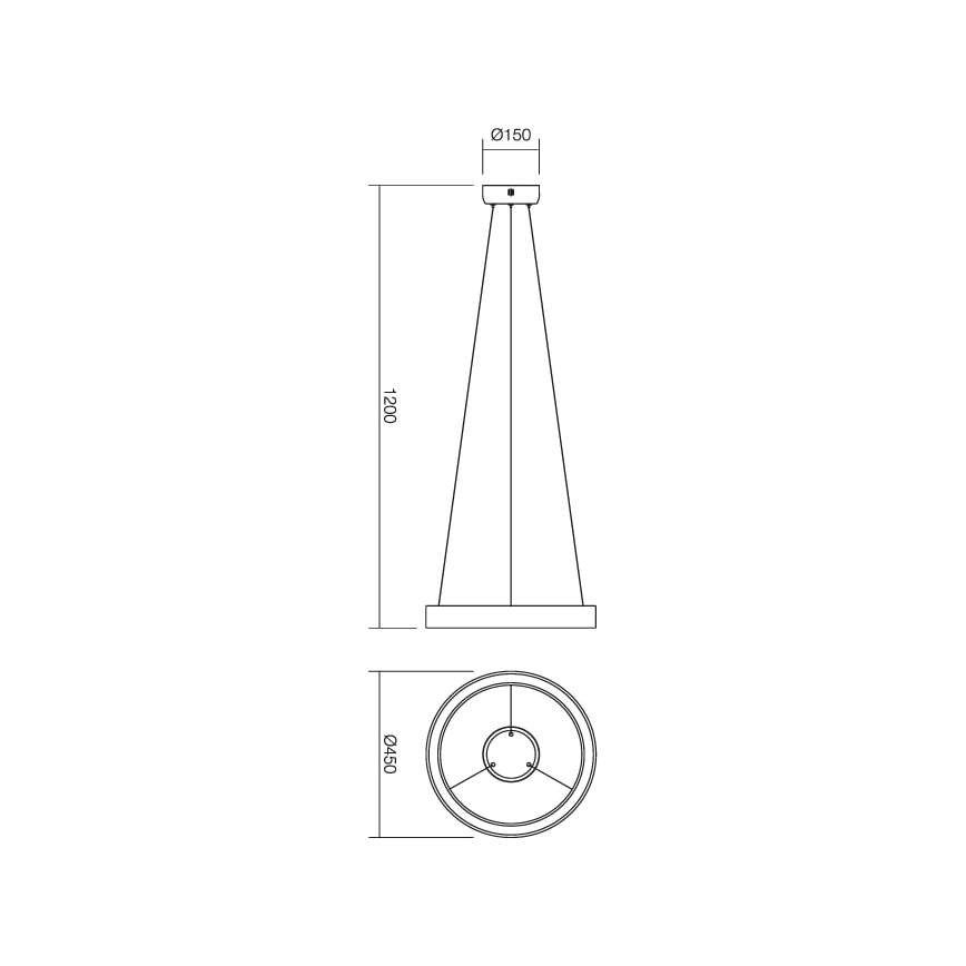 Redo 01-671 - LED Żyrandol na lince LOOP LED/38W/230V śr. 45 cm biały