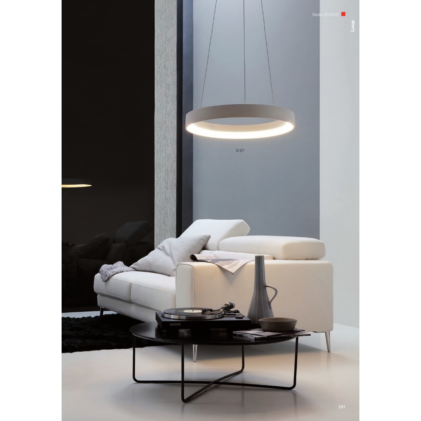 Redo 01-672 - LED Żyrandol na lince LOOP LED/48W/230V śr. 60 cm biały