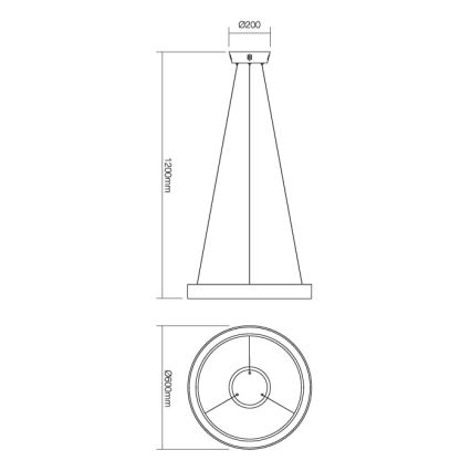 Redo 01-672 - LED Żyrandol na lince LOOP LED/48W/230V śr. 60 cm biały