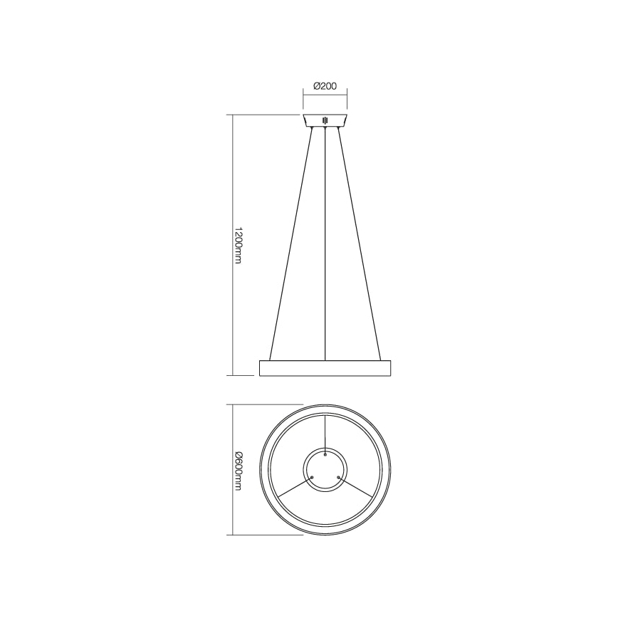 Redo 01-672 - LED Żyrandol na lince LOOP LED/48W/230V śr. 60 cm biały