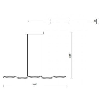 Redo 01-893 - LED lampa wisząca na lince PULSE LED/23,1W/230V matowy chrom