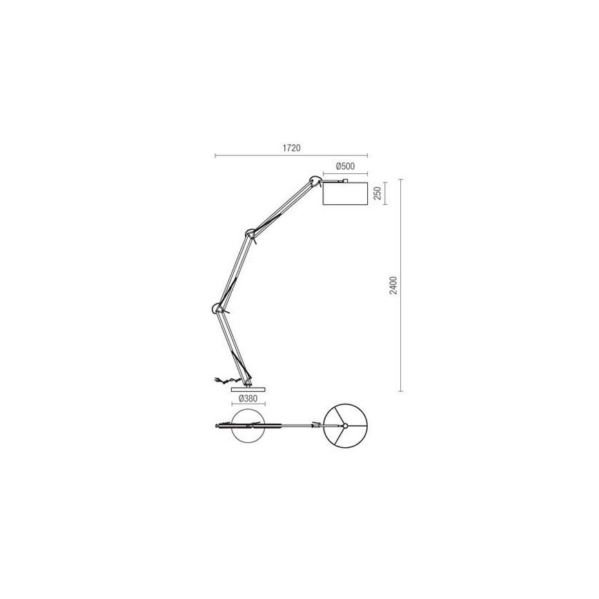 Redo 02-385 - Lampa podłogowa AZAR 1xE27/42W/230V biały/chrom