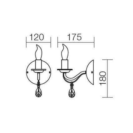 Redo 02-709 - Kinkiet FABIOLA 1xE14/28W/230V