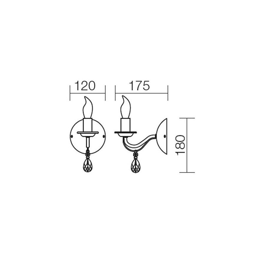 Redo 02-709 - Kinkiet FABIOLA 1xE14/28W/230V