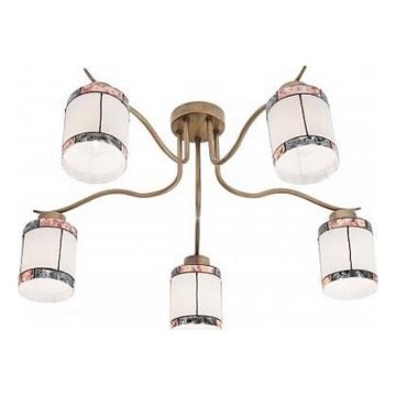 Redo 02-888 - Żyrandol natynkowy DEKOR 5xE27/42W/230V śr. 52,3 cm brąz
