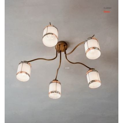 Redo 02-888 - Żyrandol natynkowy DEKOR 5xE27/42W/230V śr. 52,3 cm brąz