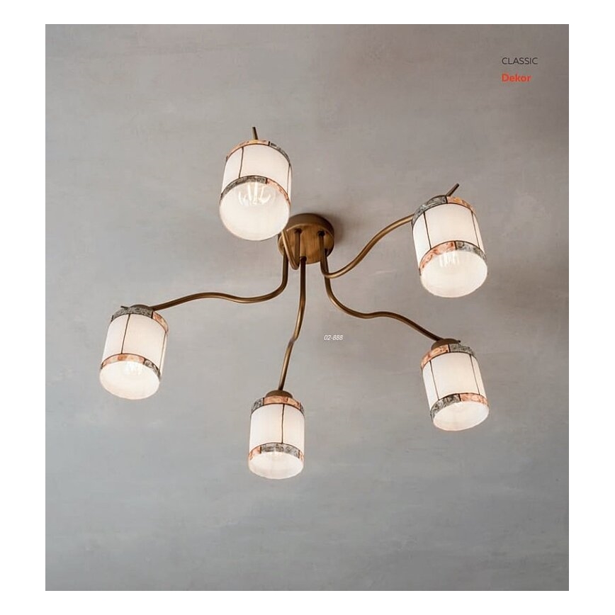 Redo 02-888 - Żyrandol natynkowy DEKOR 5xE27/42W/230V śr. 52,3 cm brąz