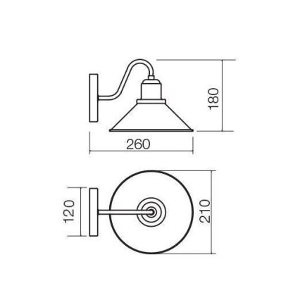 Redo 02-934 - Kinkiet VERNER 1xE27/42W/230V