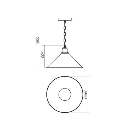 Redo 02-937 - Żyrandol na łańcuchu VERNER 1xE27/42W/230V