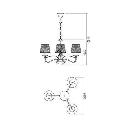 Redo 02-951 - Żyrandol na łańcuchu VIRTUU 3xE14/28W/230V