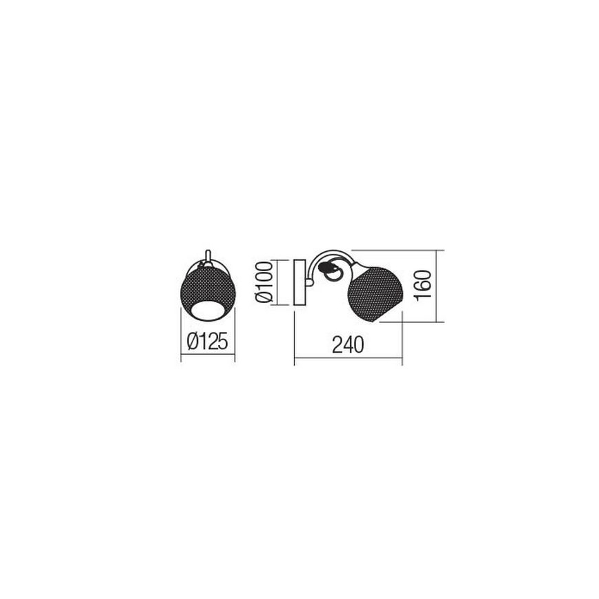 Redo 02-969 - Kinkiet ASPERA 1xE14/28W/230V czarny