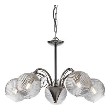 Redo 02-973 - Żyrandol na łańcuchu ASPERA 5xE14/28W/230V czarny