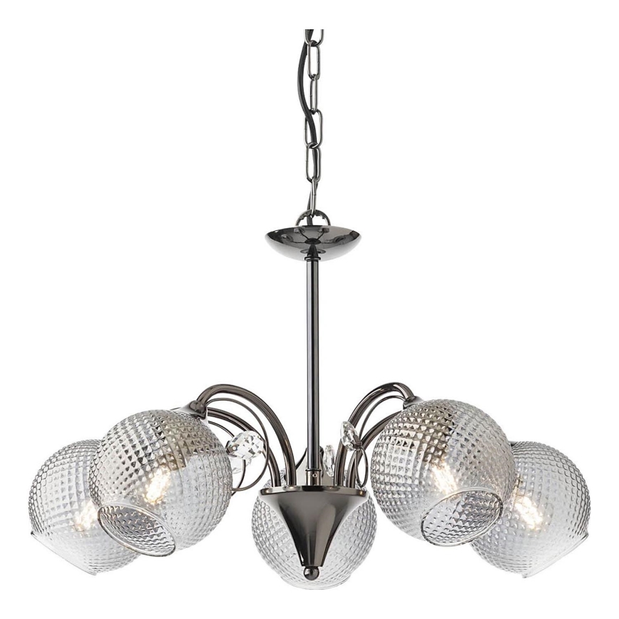 Redo 02-973 - Żyrandol na łańcuchu ASPERA 5xE14/28W/230V czarny