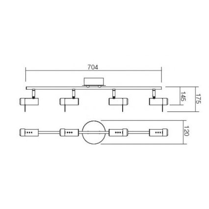 Redo 04-332 - Oprawa punktowa LED SLIM 4xLED/4W/230V, chrom błyszczący
