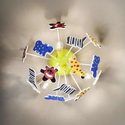 Redo 04-514 - Dziecięca lampa sufitowa SAFARI 3xE14/28W/230V śr. 41 cm wielobarwna