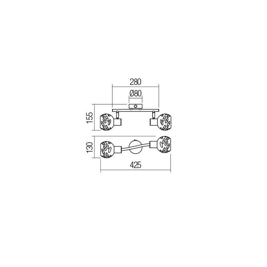 Redo 04-517 - Kinkiet punktowy TORN 2xE14/28W/230V