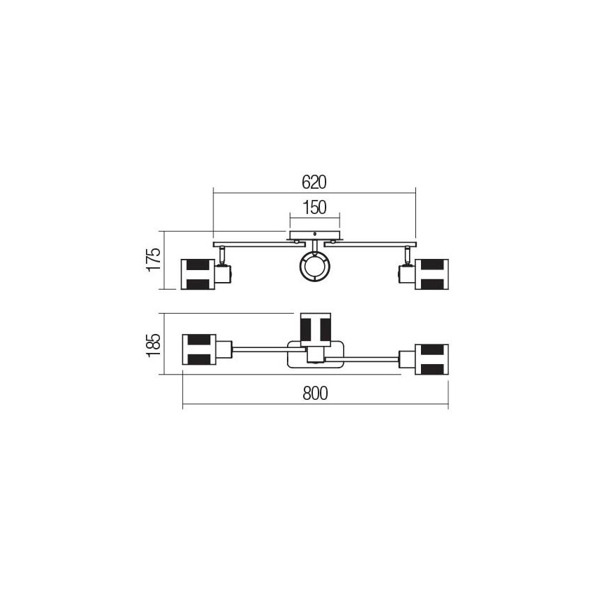 Redo 04-521 - Plafon BASKET 3xE27/42W/230V w kolorze brązowym