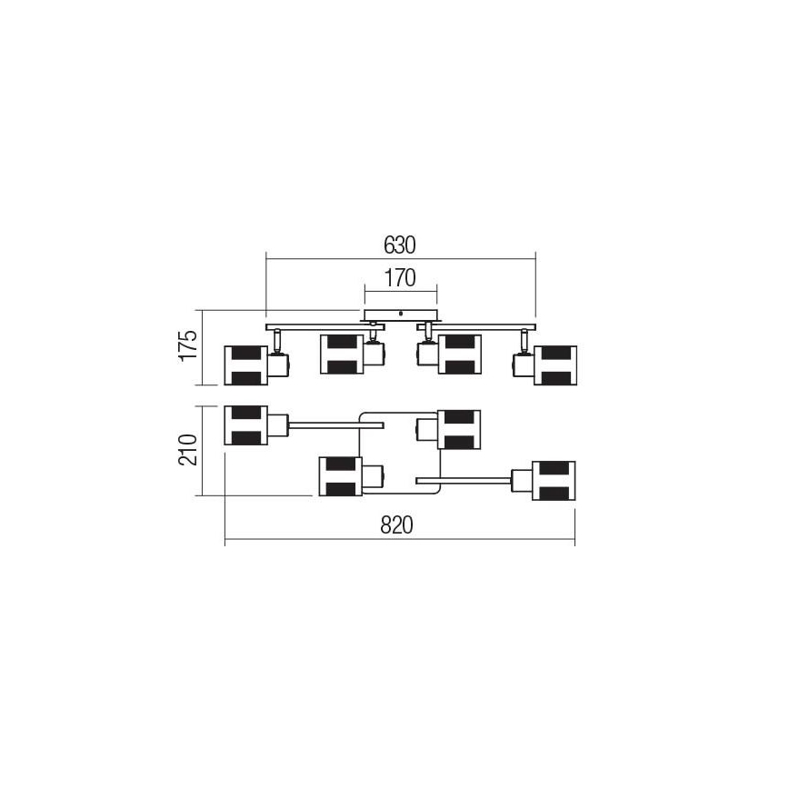 Redo 04-522 - Żyrandol natynkowy BASKET 4xE27/42W/230V brąz