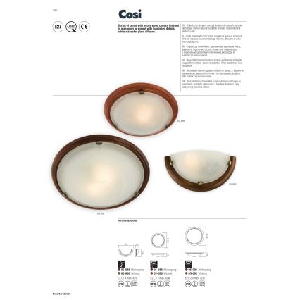 Redo 05-086 - Kinkiet COSI 1xE27/42W/230V orzech