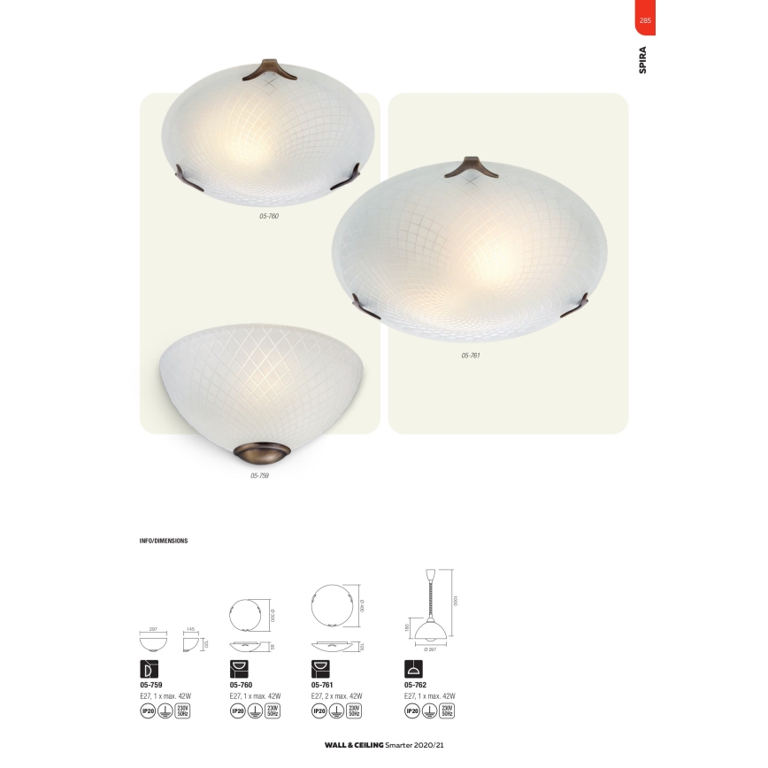Redo 05-759 - Kinkiet SPIRA 1xE27/42W/230V