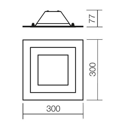 Redo 05-828 - Lampa sufitowa SPECTRE 1xE14/28W/230V 30x30 cm błyszczący chrom/biały