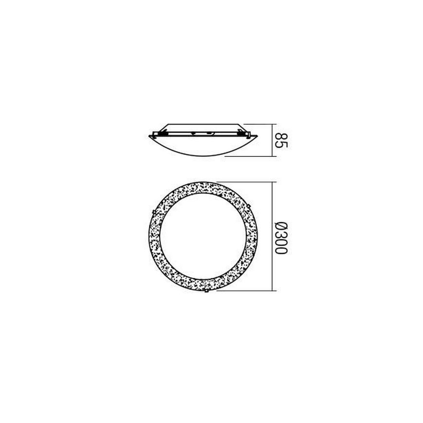 Redo 05-865 - LED Plafon ARTEMIS LED/12W/230V śr. 30 cm srebrny