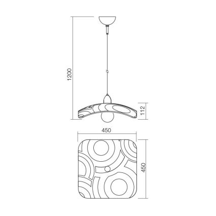 Redo 05-877 - Lampa wisząca na lince COCOON 1xE27/42W/230V kremowa