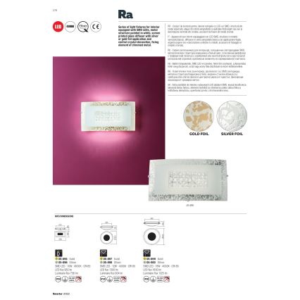 Redo 05-898 - LED Plafon kryształowy RA LED/12W/230V śr. 30 cm srebrny