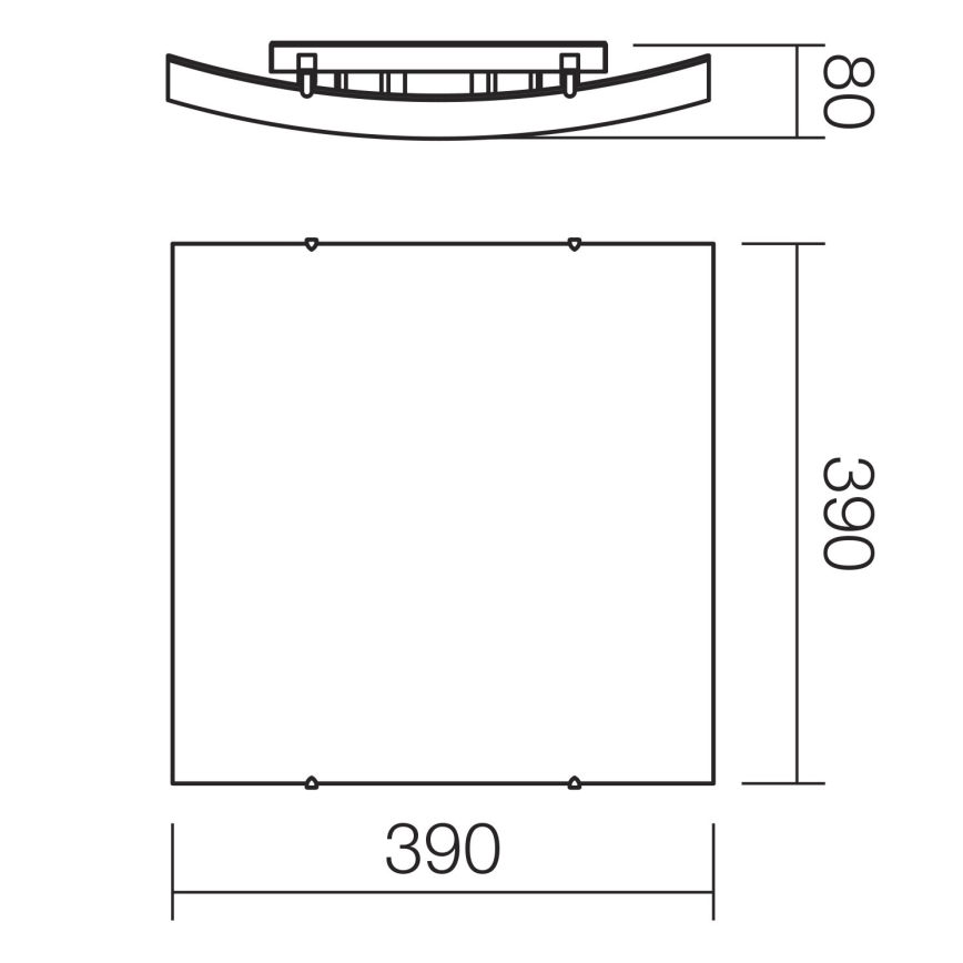 Redo 05-905 - Lampa sufitowa ISIDE 2xE27/42W/230V 39x39 cm przezroczysta