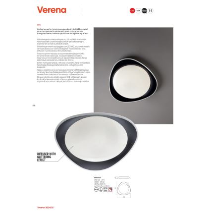 Redo 05-922 - LED Plafon VERENA LED/24W/230V antracyt