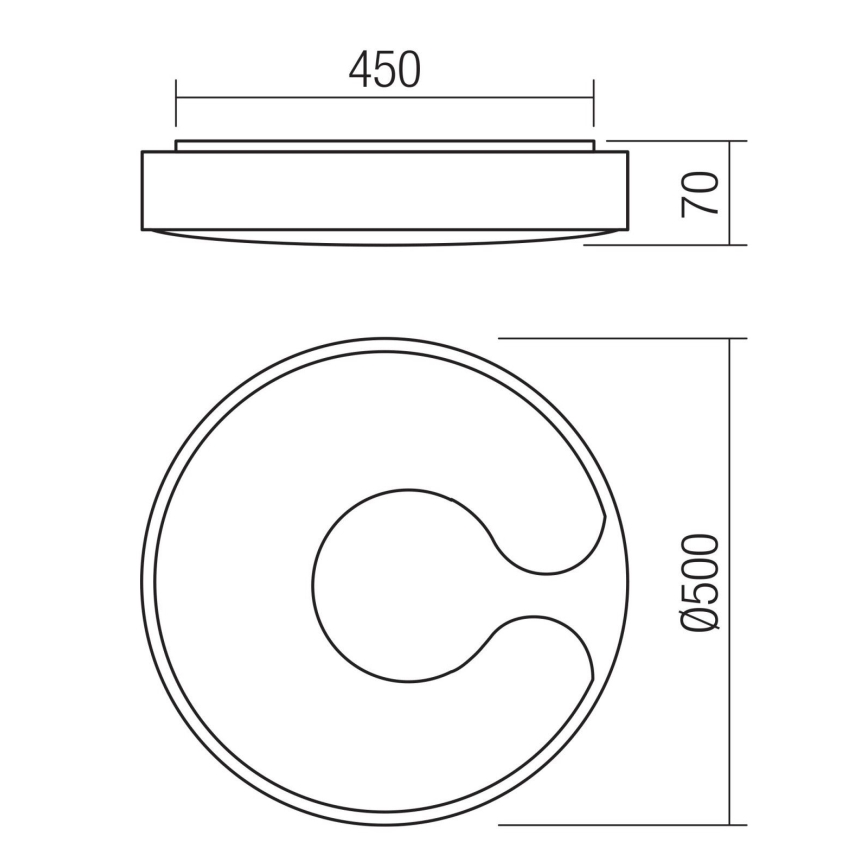 Redo 05-927 - LED RGBW ściemnialna oprawa sufitowa BIGSI LED/48W/230V 3000-6500K śr. 50 cm czarna + pilot zdalnego sterowania