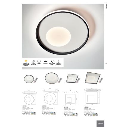Redo 05-959 - LED Plafon ściemnialny SINTESI LED/45W/230V śr. 45 cm 3000-6000K + zdalne sterowanie
