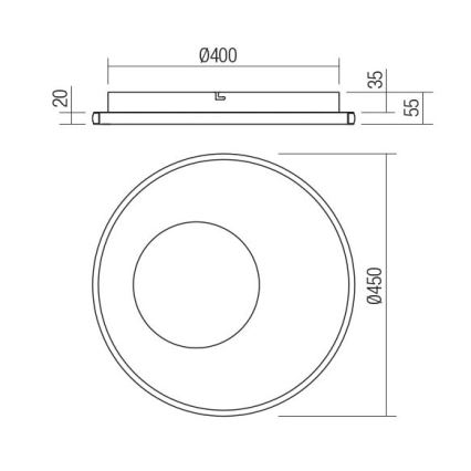 Redo 05-959 - LED Plafon ściemnialny SINTESI LED/45W/230V śr. 45 cm 3000-6000K + zdalne sterowanie