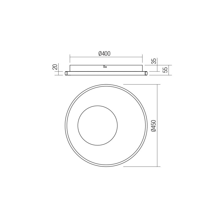 Redo 05-959 - LED Plafon ściemnialny SINTESI LED/45W/230V śr. 45 cm 3000-6000K + zdalne sterowanie
