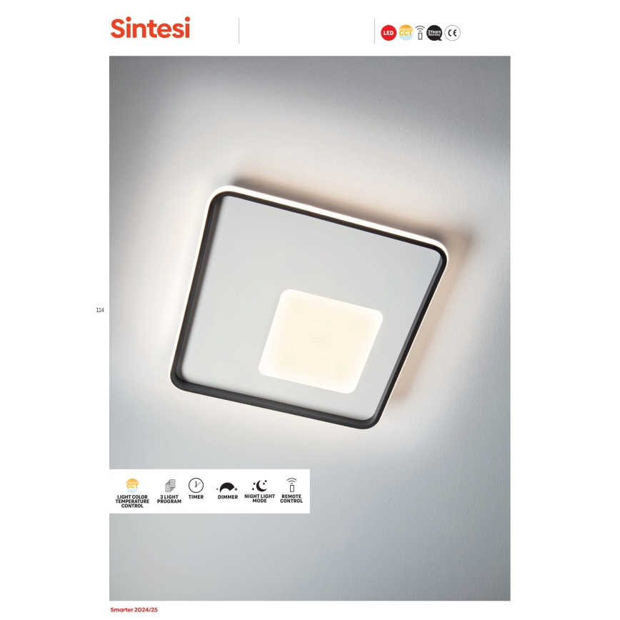 Redo 05-961 - LED Plafon ściemnialny SINTESI LED/53W/230V 45x45 cm 3000-6000K + zdalne sterowanie