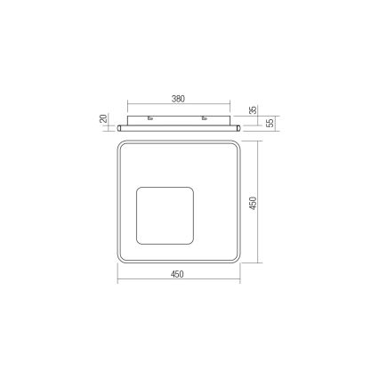 Redo 05-961 - LED Plafon ściemnialny SINTESI LED/53W/230V 45x45 cm 3000-6000K + zdalne sterowanie