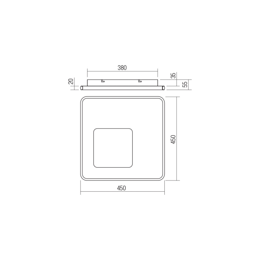 Redo 05-961 - LED Plafon ściemnialny SINTESI LED/53W/230V 45x45 cm 3000-6000K + zdalne sterowanie