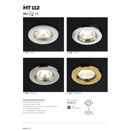 Redo 70308 - Oprawa sufitowa MT 1xGU5,3/50W/12V chrom błyszczący