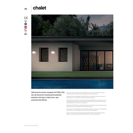 Redo 90001 - Zewnętrzny kinkiet LED CHALET, 8W/230V, IP54