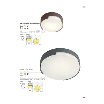 Redo 90004 - LED Plafon zewnętrzny SKOR LED/12W/230V śr. 15 cm IP54 brązowy