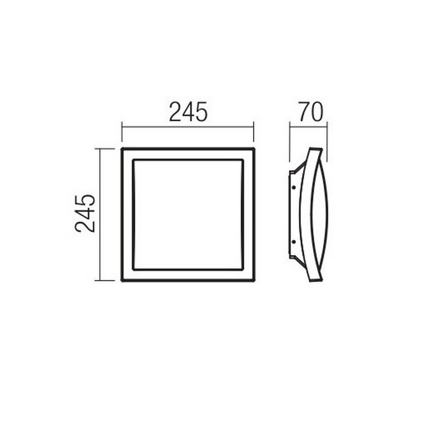 Redo 90008 - LED Plafon zewnętrzny TALLIN LED/21W/230V 24,5x24,5 cm IP54 brązowy