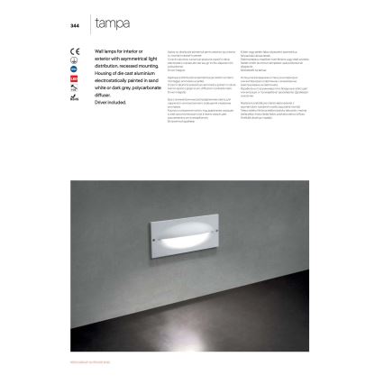 Redo 90009 - LED zewnętrzna lampa orientacyjna TAMPA LED/11W/230V IP54 biała