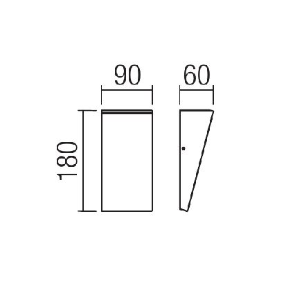 Redo 90019 - LED Kinkiet zewnętrzny TOKYO LED/12W/230V 3000K IP54 szary