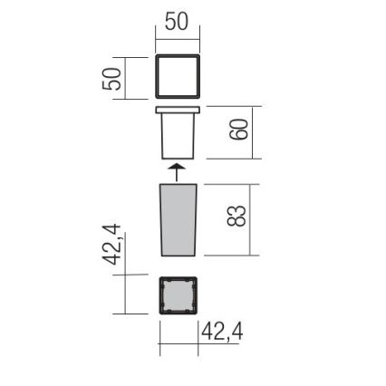 Redo 90040 - LED Zewnętrzne oświetlenie wpuszczane  INCAS LED/2,3W/230V IP65