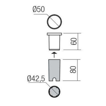 Redo 90042 - LED Zewnętrzne oświetlenie wpuszczane  INCAS LED/2,3W/230V IP65