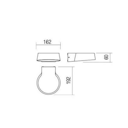 Redo 90046 - LED Kinkiet zewnętrzny PHASER LED/12W/230V IP54