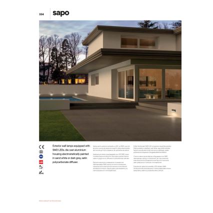 Redo 90070 - Zewnętrzny kinkiet LED SAPO/3W/230V IP65